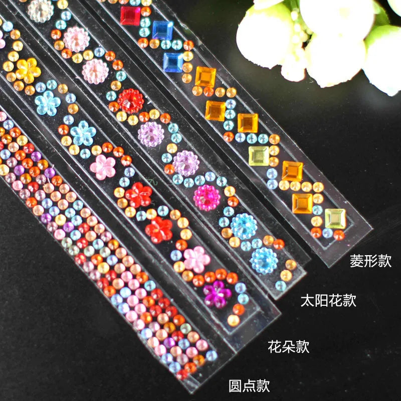 5 self crystal rhinestone sticker rolls with sparkling diamond texture mobile phones photo albums DIY decorative materials