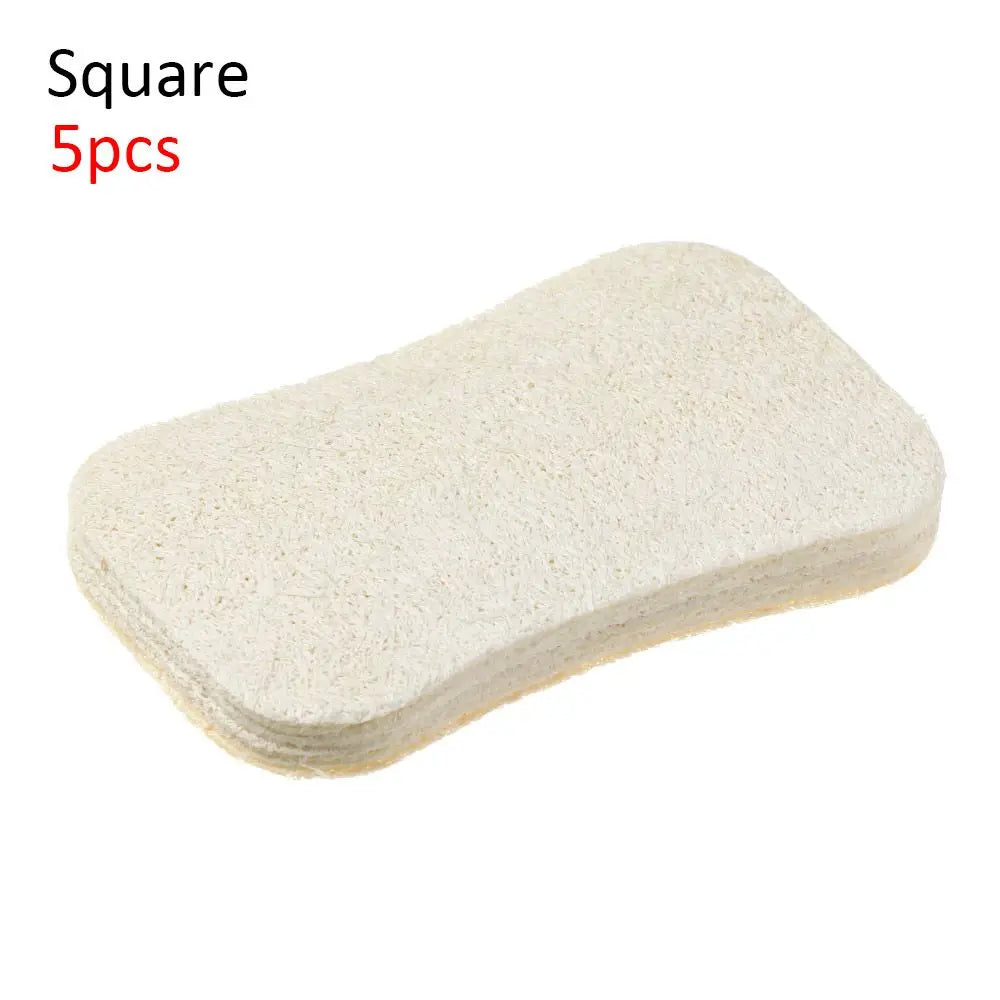1/5pcs Double-sided Cleaning Reusable Non-stick Oil Pot Bowl Brush Dish Washing Cloth Cleaning Sponge Microfibre Sponge