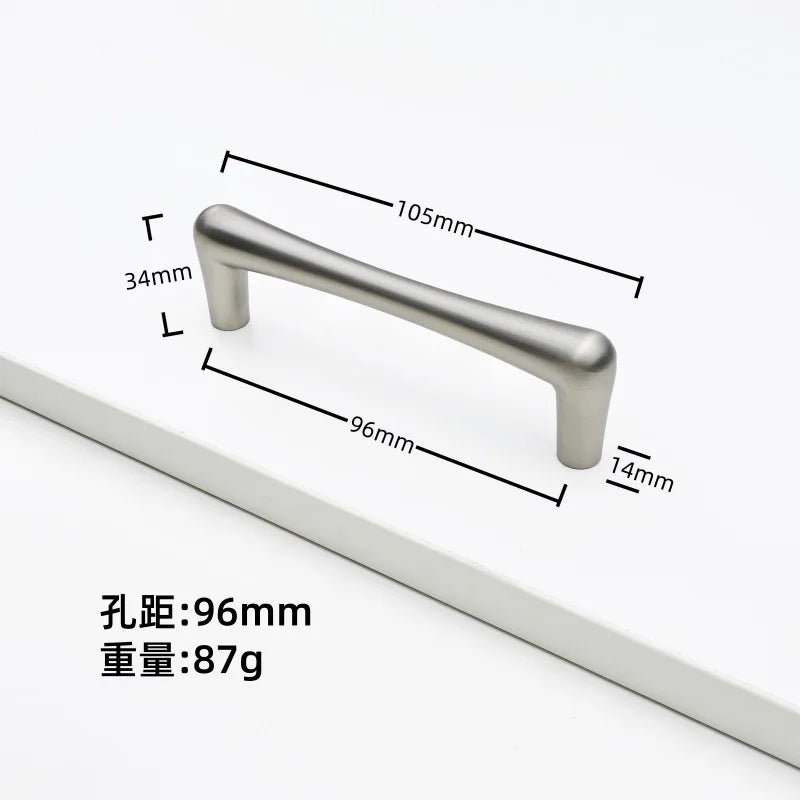 Nickel Brushed Kitchen Cabinet Pulls Silver Wardrobe Drawer Handles Zinc Alloy Single Hole Knobs Modern Furniture Door Handles