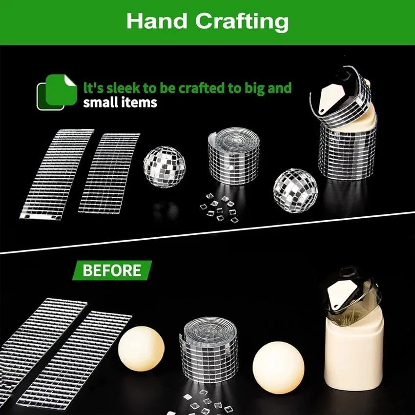 Mosaic Mirror Tiles Stickers Tile Square Wall Sticker Stick Mini Border 3D Self Peel Adhesive Backsplash Kitchen Disco Mirrors