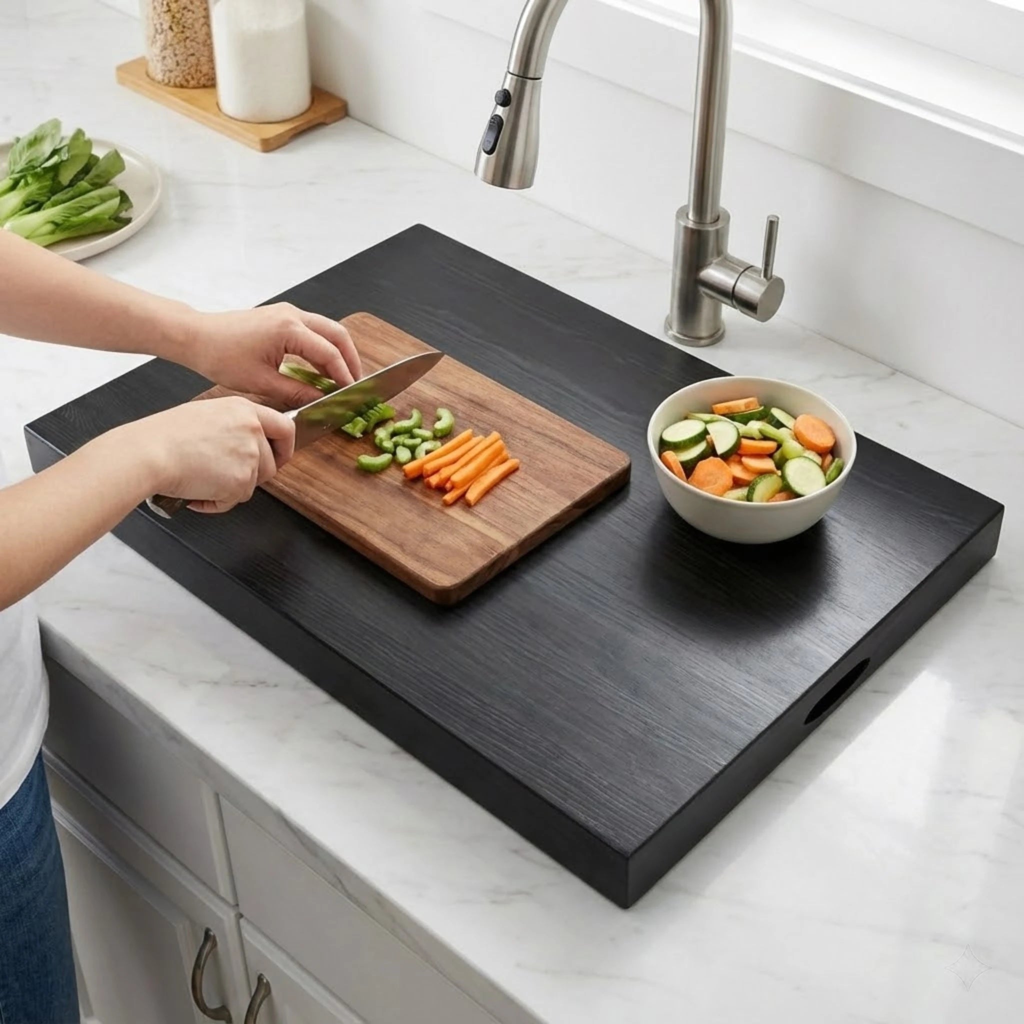 Pine Wood Stove Top Cover Black Rustic Serving Tray Farmhouse Kitchen Decor Noodle Board Burner Protector