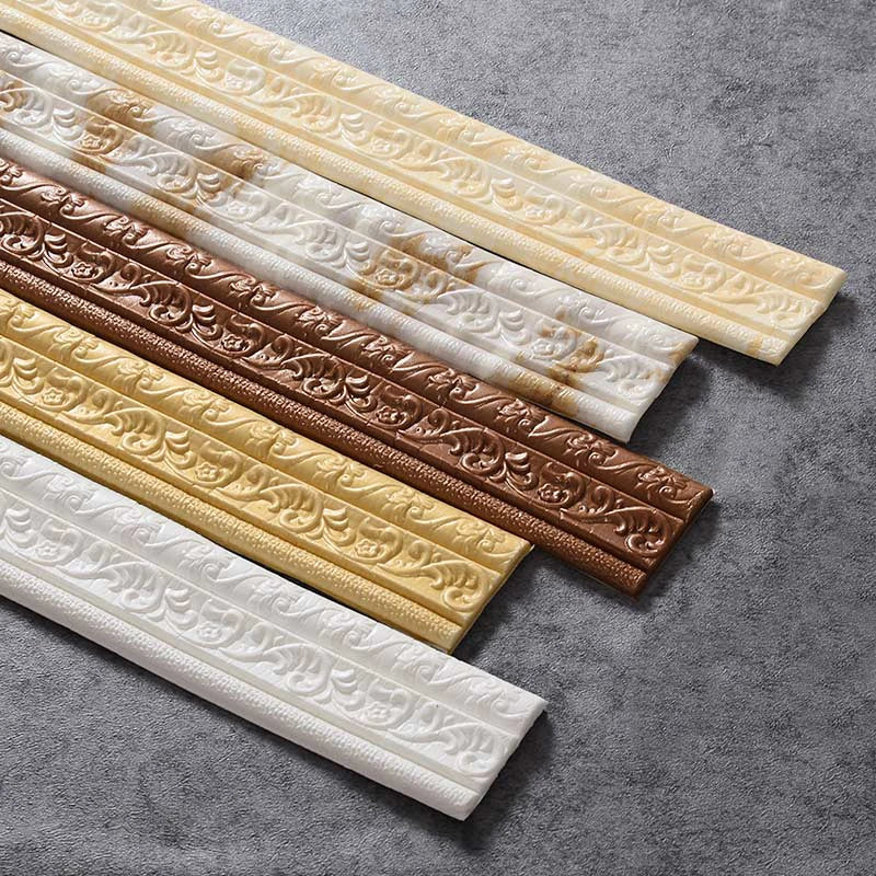 3D Self-adhesive Waist Line Wall Stickers 230cm DIY Background Wall Border Skirting Line Stickers Waterproof Strip Stickers