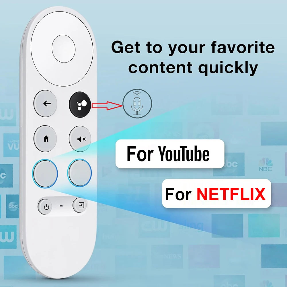 G9N9N Smart TV Remote Bluetooth-Compatible Voice Set-Top Box Remote Control Remote Controller for Google TV Chromecast 4K Snow