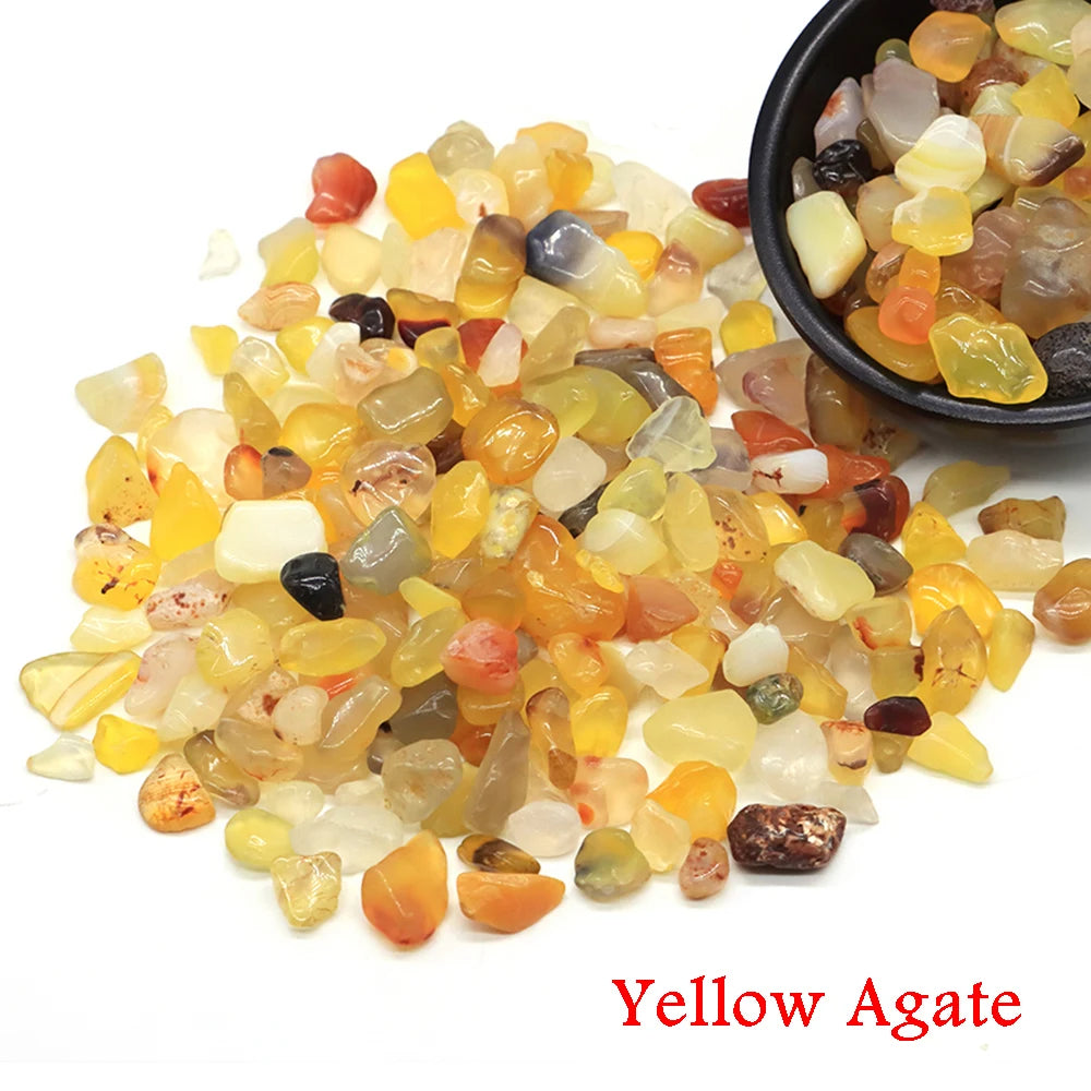 Natural Stone Tumbled Agate Gravel Crystals Chip Quartz Minerals Reiki Healing Specimen Gemstones Home Aquarium Decor DIY Crafts
