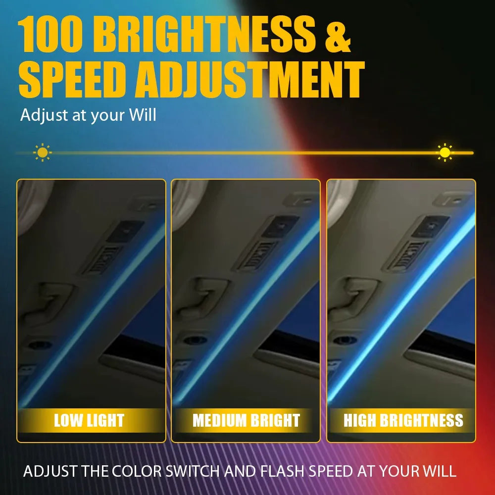 1Set Universal Colorful LED Sunroof Lights RGB Car Roof Panoramic Skylight Ambient Lamp Strips APP Control  LED Light Strip Kit