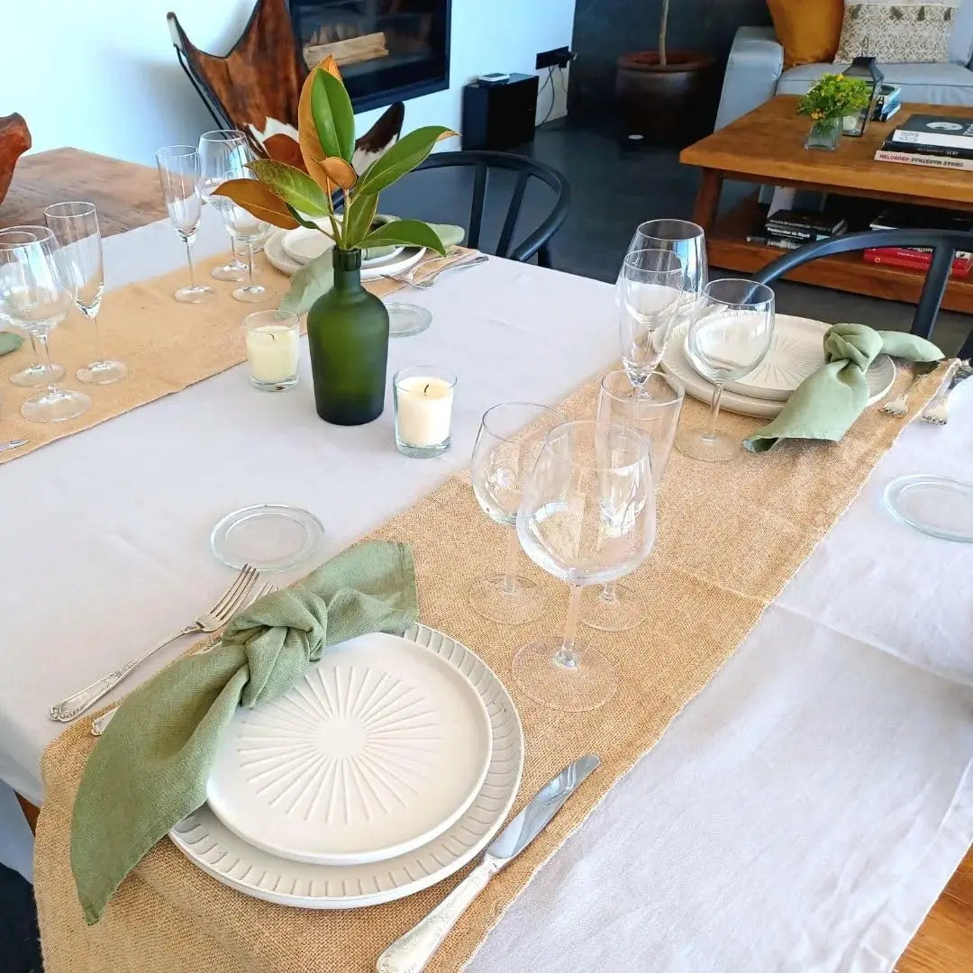 36 Pcs Burlap Table Runners 12 x 108 Inches Khaki Table Runner Rustic Farmhouse Burlap Runners Jute Vintage Table Runner for Wed