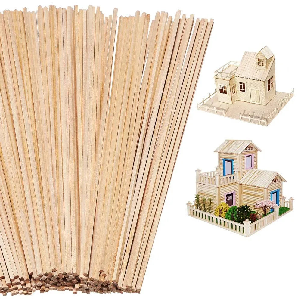 20pcs Square Wooden Sticks Dowels Wood Rods Unfinished Wooden Making decorations DIY Wood Crafts