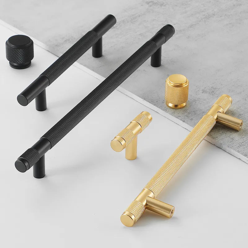 KK&FING Gold Knurled Handles For Cabinet And Drawer Aluminum Alloy Wardrobe Handles Kitchen Cabinet Pulls Knurled Drawer Knobs