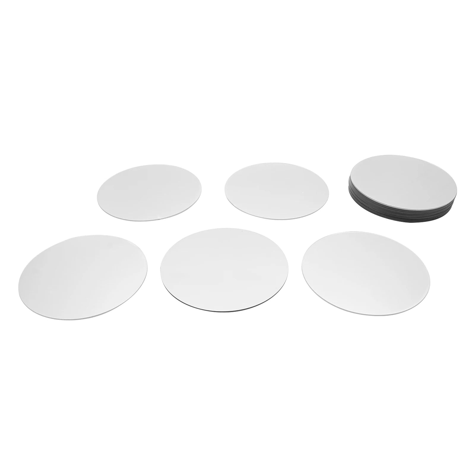 18PCS 6 In Round Mirror Tray Set, Acrylic Mirror Plate, Polished Circle Centerpiece, Table Decor, Decorative Mirror Coaster