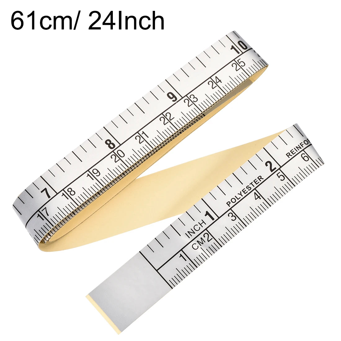 Self-Adhesive Measuring Tape with Fractions 24 Inches 60cm Workbench Ruler, Peel and Stick Measure Tape for Woodworking, Saw