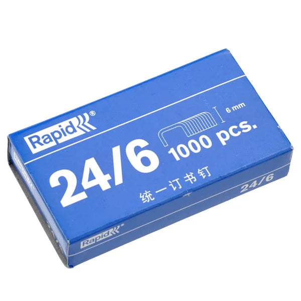 1000 pcs High-quality 24/6 6mm Galvanized Staples Standard Size for Bookbinding Desktop Staplers Office Supplies