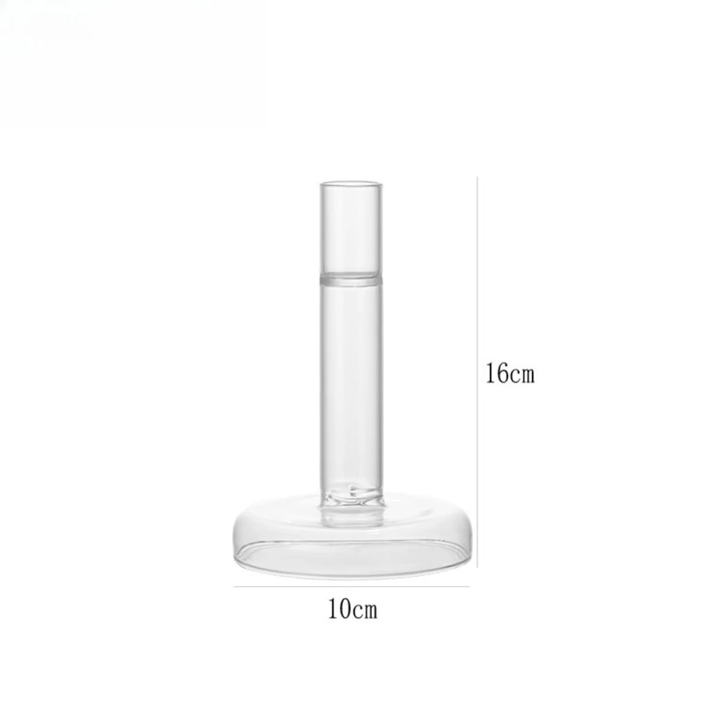 Creative Transparent Glass Vertical Candle Holder Home Bedroom Wedding Holiday Romantic Dining Table Decoration Ornament