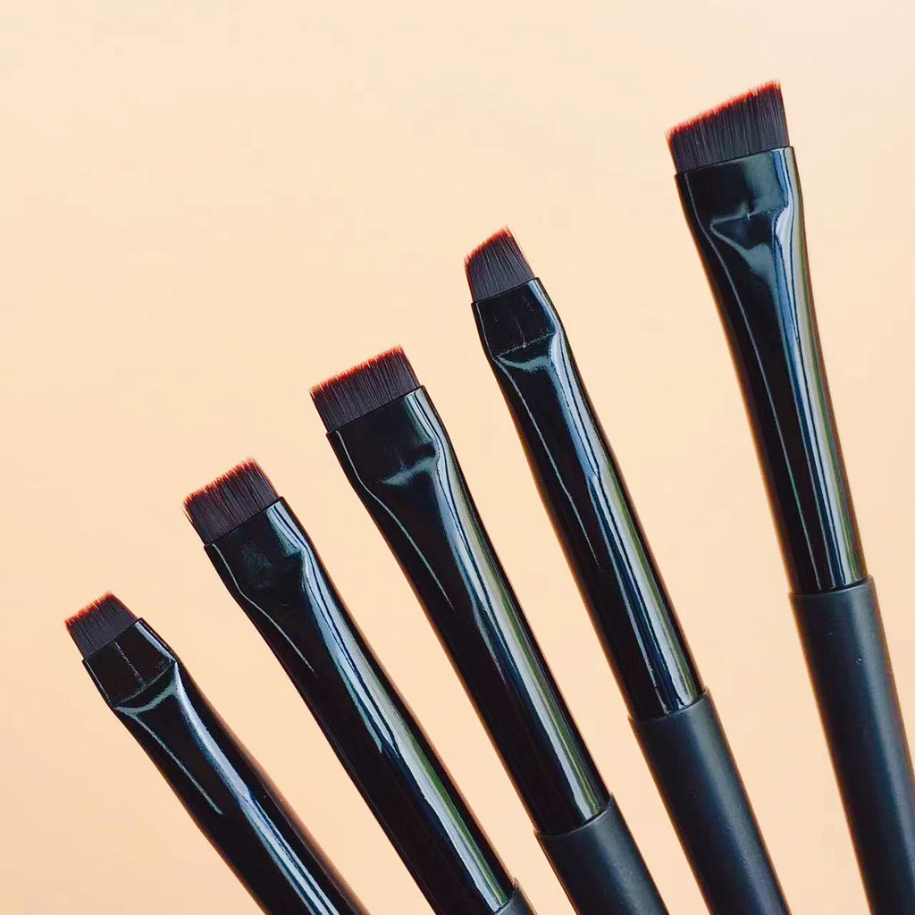 LOYBJ Thin Eyebrow Eyeliner Brush Super Fine Angled Brow Contour Brush Portable Women Eyebrow Liner Cream Cosmetic Makeup Tools