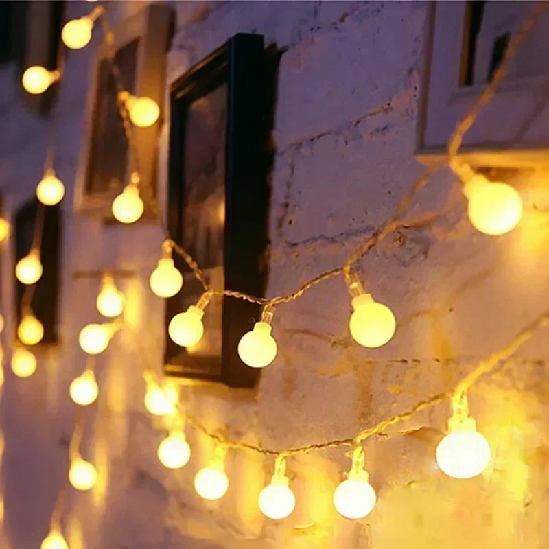 Battery Powered Led Ball String Lights Indoor Globe Fairy Light for Wedding Decorative Light String Tent Christmas Decoration