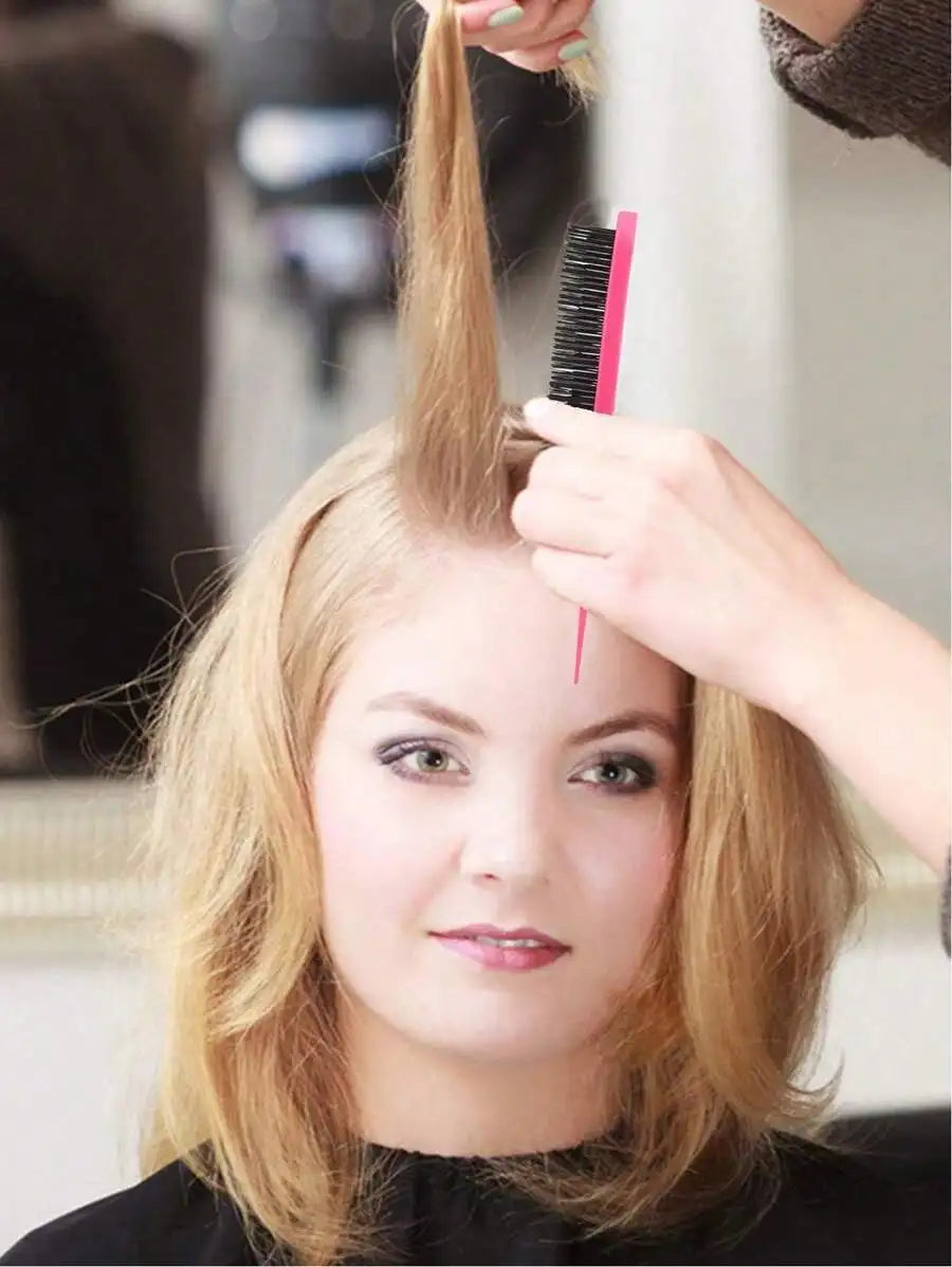 3pcs / A Set Gender Neutral Hair Styling & Makeup Set - Tail Comb, Dual Head Comb, Triple Row Teasing Brush, Brush Comb, Eyebrow