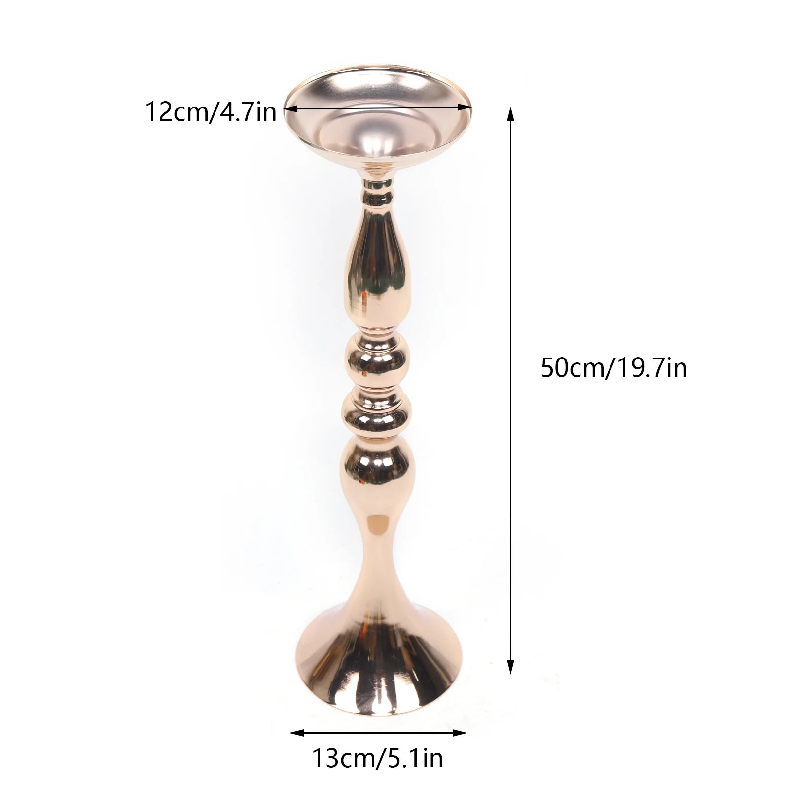 10 Pcs 19.5" Tall Gold Candelabra Candle Holder Table Centerpiece Stand Pillar Candlestick Candle Holder Stand for Wedding Party