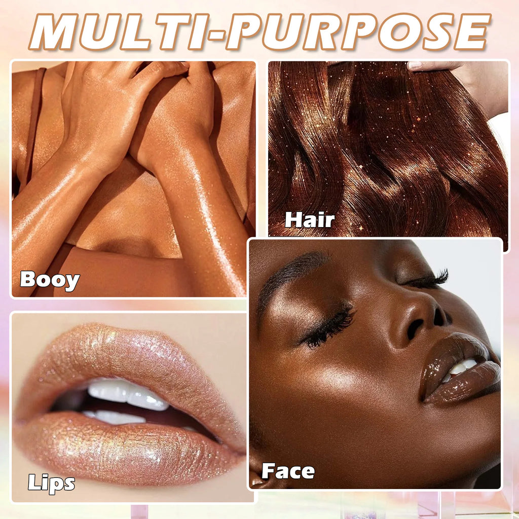 Body Glitter Spray Quick Drying Body Glow Shimmer Long-Lasting Shiny Liquid Highlight Makeup for Birthday Party 2026 Newest