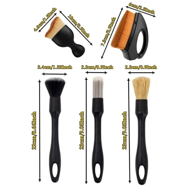 4-5PCS Car Detailing Brush Set Air Conditioning Vent Clean Crevice Sweep Dust Duster Auto Interior with Brush Car Wash Tool Set