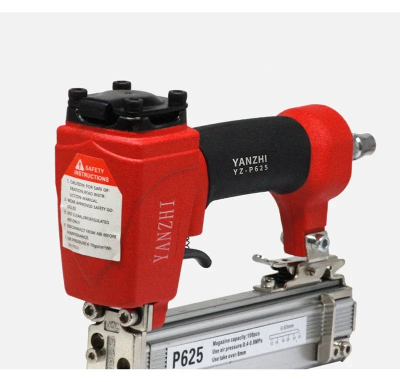1Pc Pneumatic Staple Gun, 0.63mm Professional Heavy-Duty Finish Nailer Stapler for Wood, Upholstery, Carpet, Wire Fencing