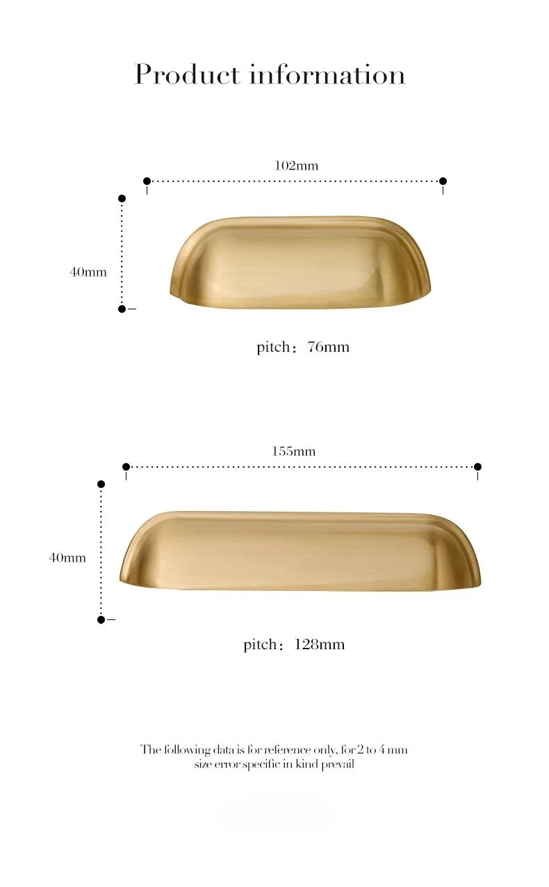 Bedroom Wardrobe Kitchen Drawer Shoe Cabinet Door Handle Gold Shell Shape Brass Handle Furniture Knob Handware Decorative Handle