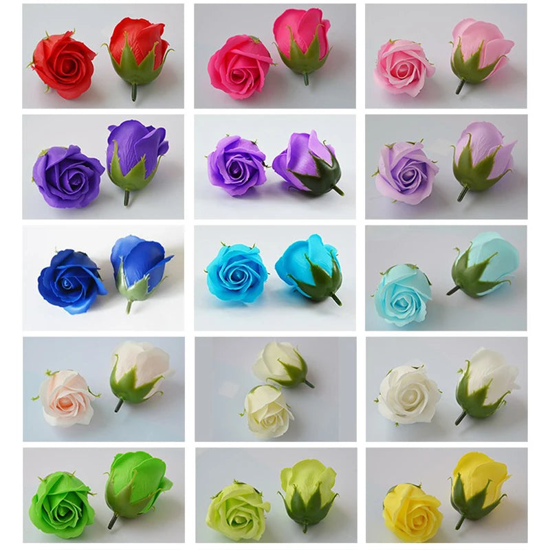 50pcs/lot Artificial Flower Roses Heads Dia4.5cm Beauty Wedding Valentine's Day Gift Roses Bouquet Home Party Decoration Flowers