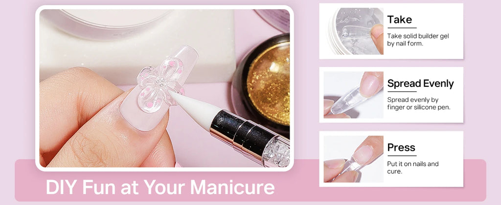 MIZHSE Builder Nail Gel White Milky Hard Clear Gel Polish For Nail Extension Salon Manicure Set Home DIY Professional Nail Art