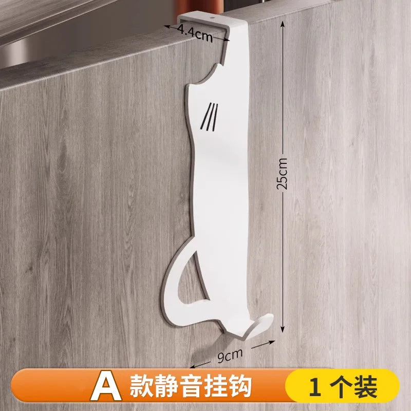Hook behind the door Shelf No punching Kitchen cabinet Door Wall hanging Hanger Storage Clothes Hat Key Artifact Door Hooks