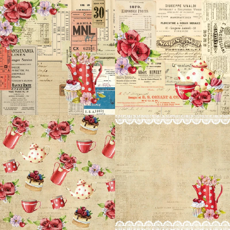 12 Sheet Scrapbooking Paper 15x15cm, Christmas Journal Planner Paper Pad Cardstock Backgrounds Card for DIY Art Craft Decoration