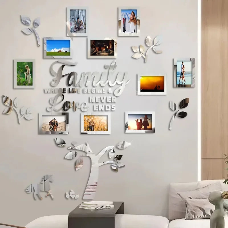 3DAcrylic Photo Wall Decor-DIY Customizable Photo Collage Kit for Home Wedding Party&Anniversary Wall Art Acrylic Frame100×100cm
