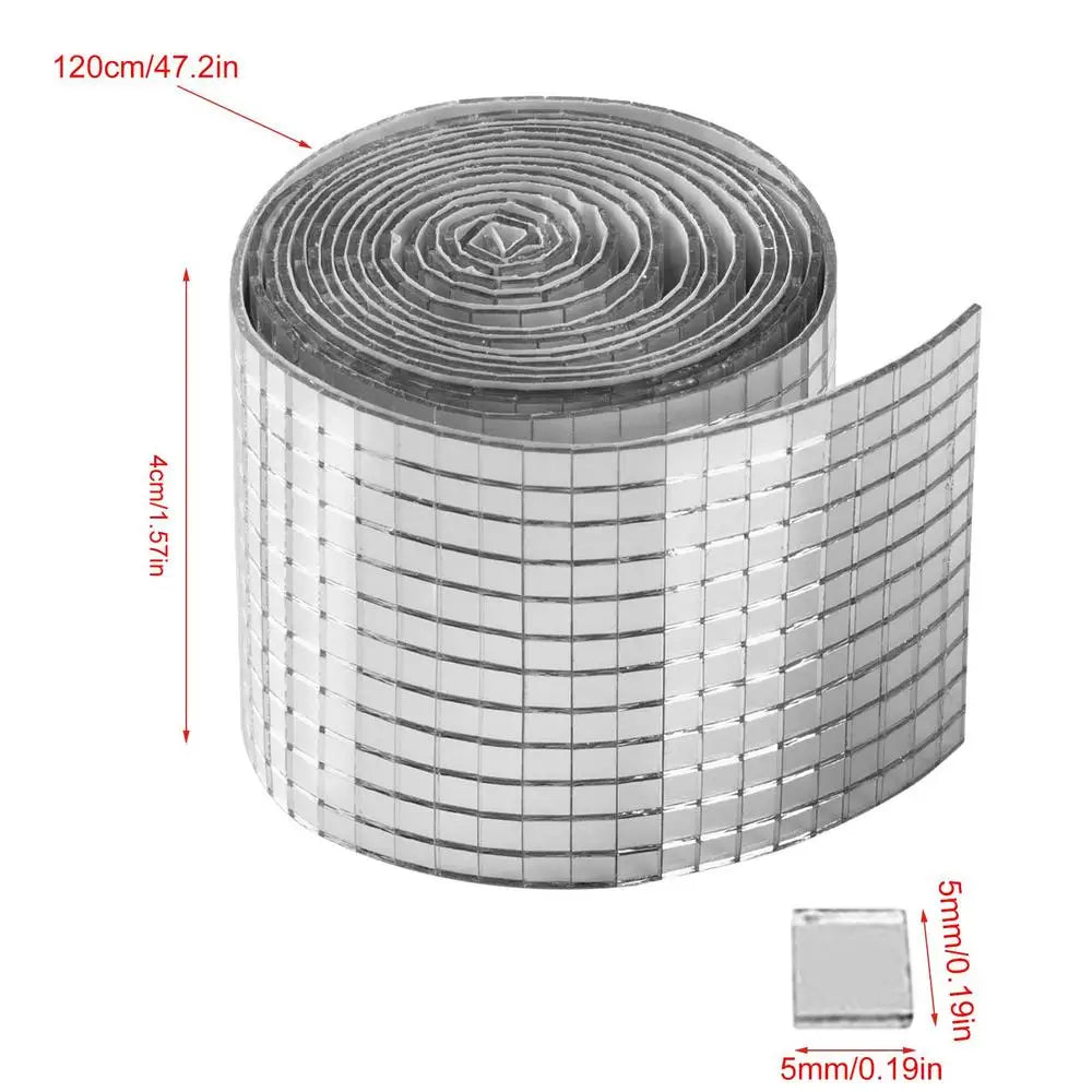 1464 Pieces Self-Adhesive Mosaic Tiles Square Glass Mirrors Mosaic Tiles Mirror Mosaic Stickers for DIY Craft Home Decoration