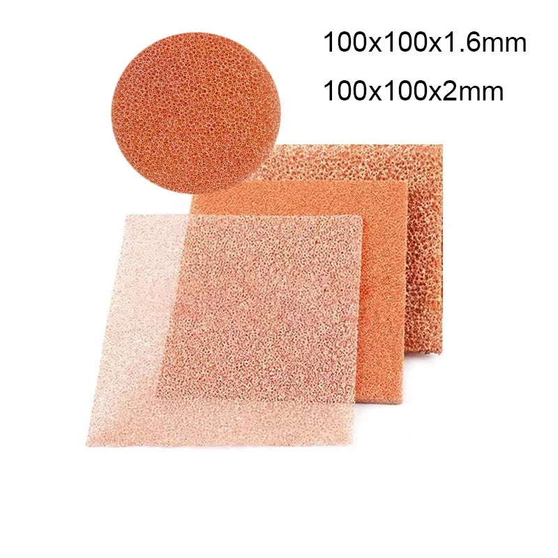 Thickness1.6/2mm Porous Foam Copper Conductive Foam Metal Material Porous Copper Foam Battery Materials Cu-Foam /Heat conduction