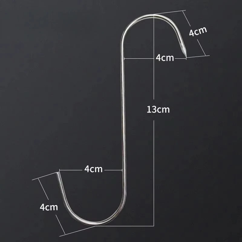 Stainless Steel S-hook With Pointed Tip Meat Hanger Hook Baking Tools for Butcher Shop Kitchen Hooks Home Storage Organization