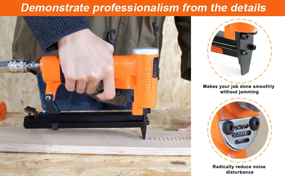 KAMSIN KN8016 Pneumatic Upholstery Stapler, 21GA, 80 Type, 1/2 Crown, Air Furniture Stapler, Fine Wire Staple Gun