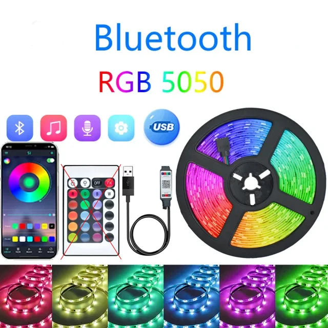 4-16ft Led Lights For Bedroom, LED Strip Lights With Remote Control RGB LED Strip, LED Lights For Room Home Party