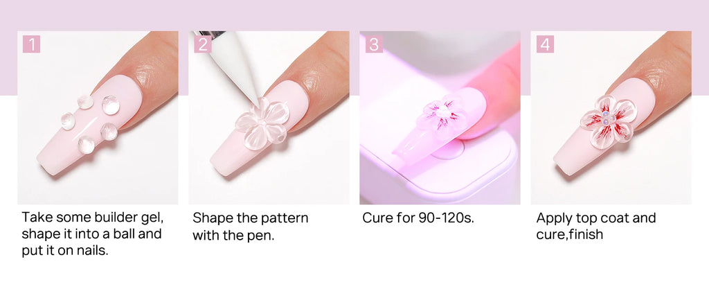 MIZHSE Builder Nail Gel White Milky Hard Clear Gel Polish For Nail Extension Salon Manicure Set Home DIY Professional Nail Art