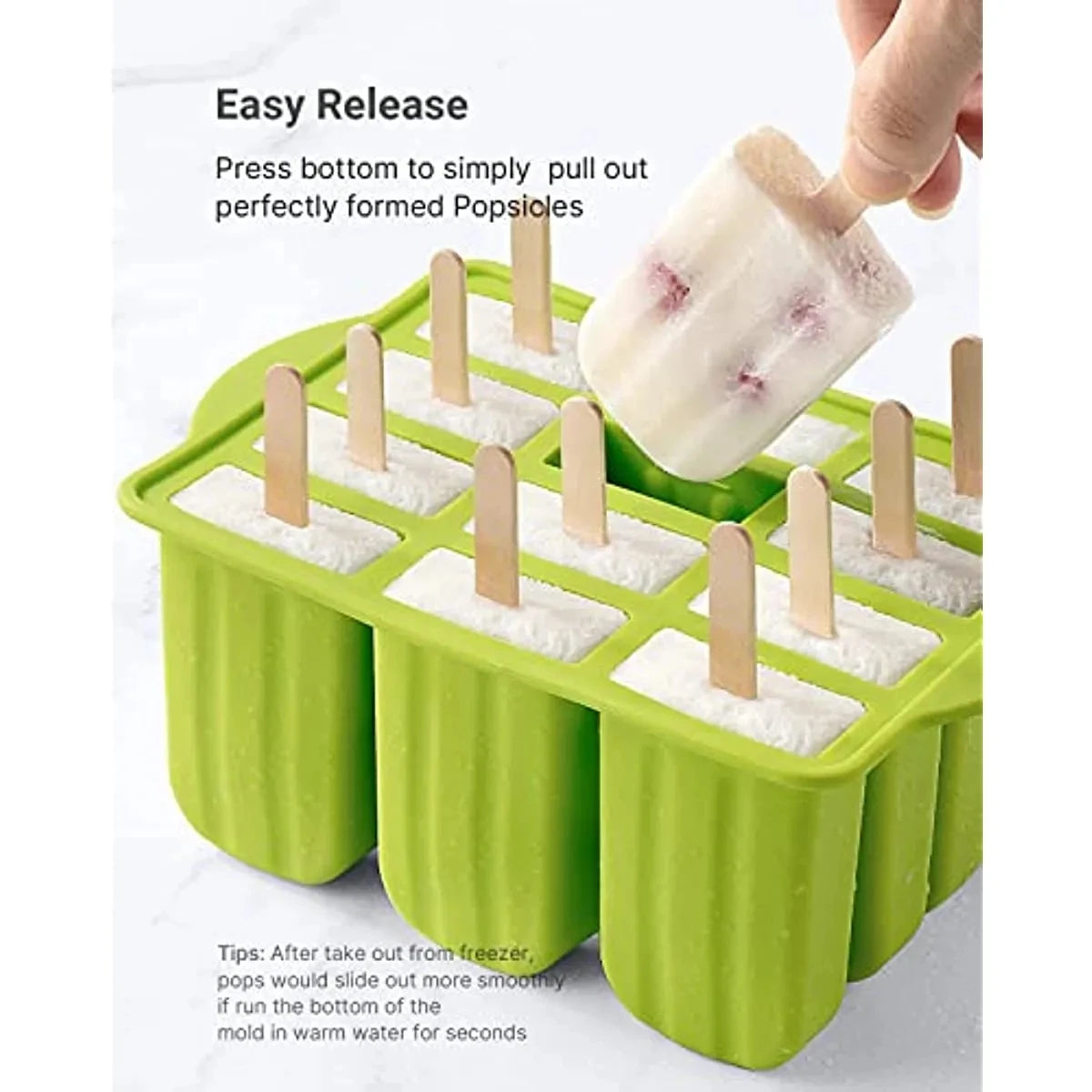 12 Pieces Silicone Popsicle Maker Molds Food Grade Ice Molds With Ice Cream With 50 Popsicle Sticks Popsicles Molds Household