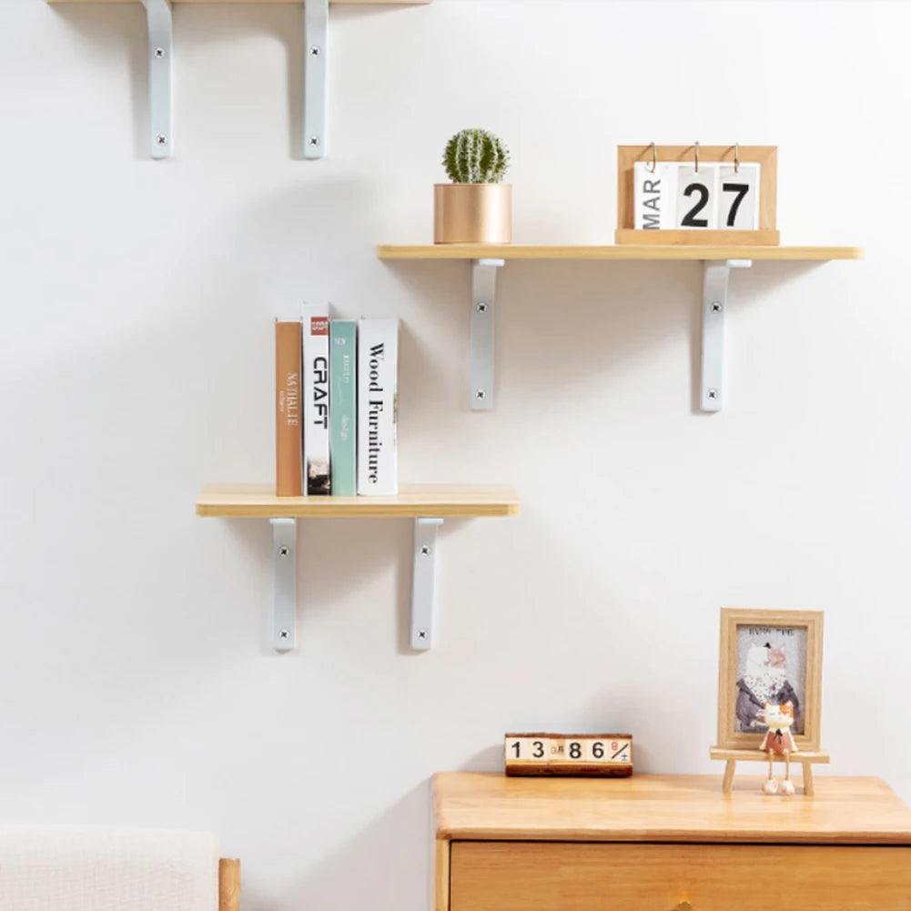 8 In Wall Shelves Bracket Easy Install Reinforced Shelf Bracket Wall Mounted L Bracket Hardware Corner Brace Support for Shelves