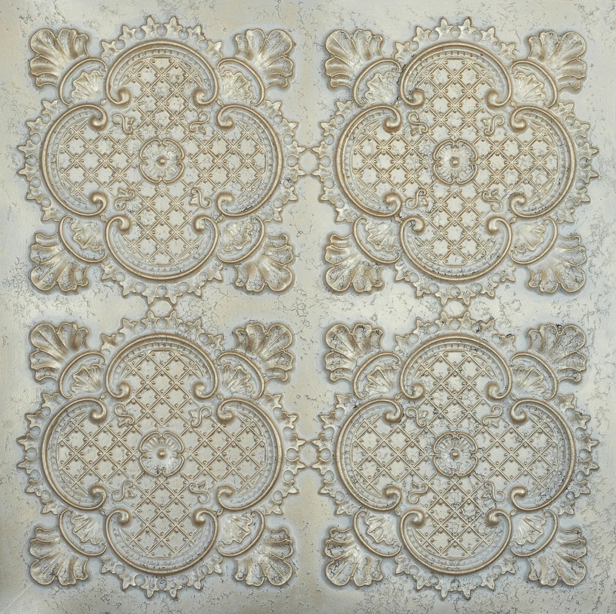 Embellished Ceiling Tiles PVC Faux Tin Painting Panel Wall Panel Interior Decor PL80 10pcs