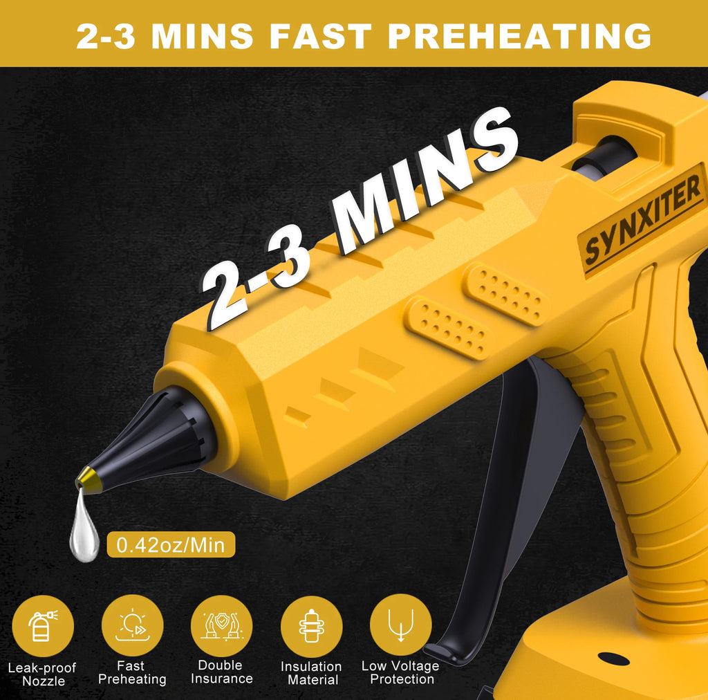 Cordless Electric Hot Glue Gun For DEWALT 18V Battery Hot Melt Welding With 10Pcs 11mm For Christmas Decoration Toy Car Crafting