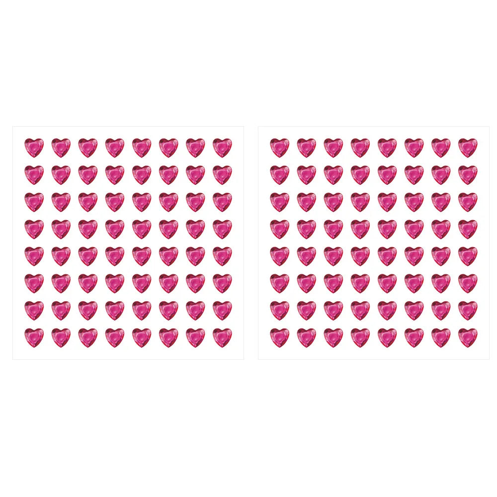 Bling Sparkly 3D Gem Acrylic Earrings Stickers Kids DIY Toys 6MM Self Adhesive Love Heart Rhinestone Crystal Stickers For Girls