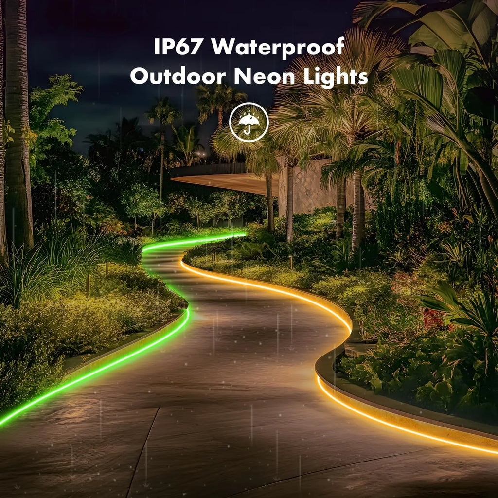 LED Neon Rope Lights 50ft RGB Strip Lights App Remote Control Music Sync Flexible Neon Strip Lights for Bedroom Outdoors Decor