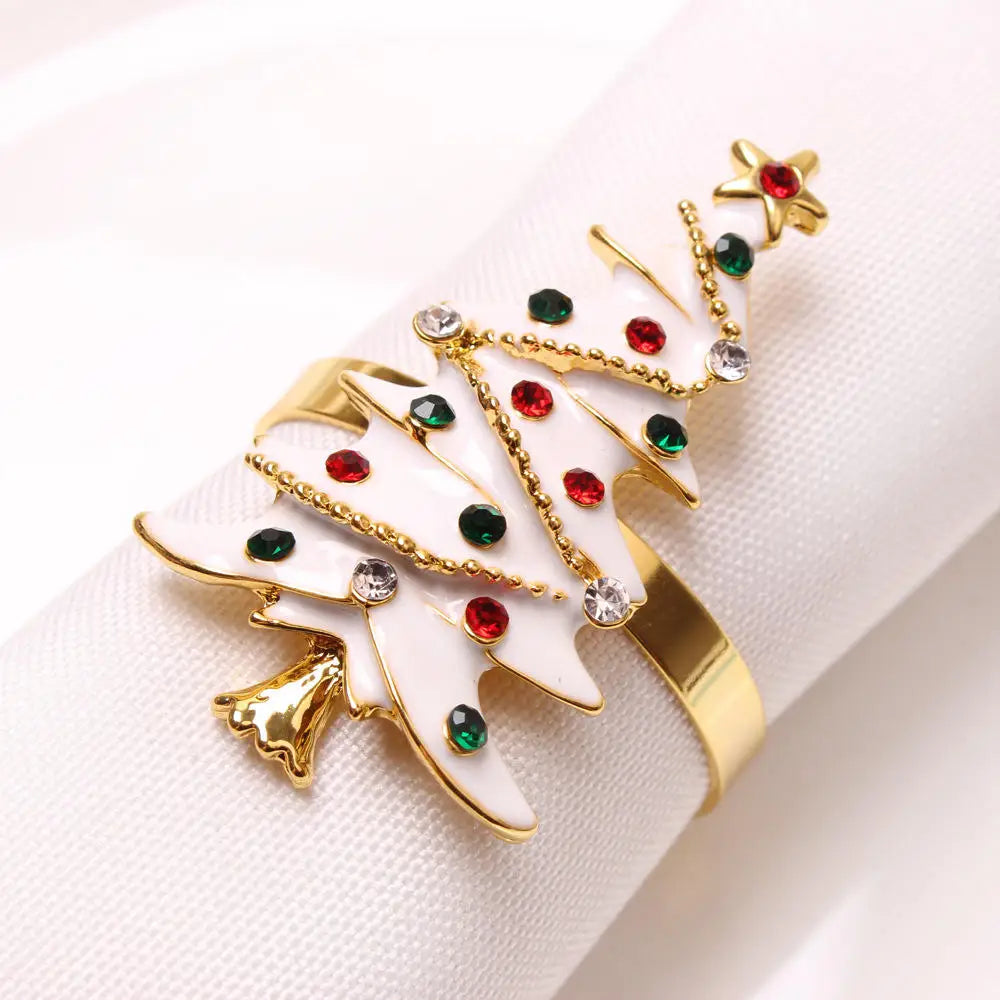 Napkin Rings name Christmas Coconut Table Napkins Holder Wedding metal Red silver Gold Decoration Home 2022 Kitchen Accessories