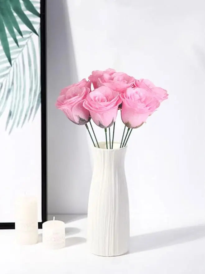 Mother's/Valentine's Day 30/50 pcs 7cm Glitter artificial flower rose girl friend wife DIY bouquet gifts for wedding Birthday