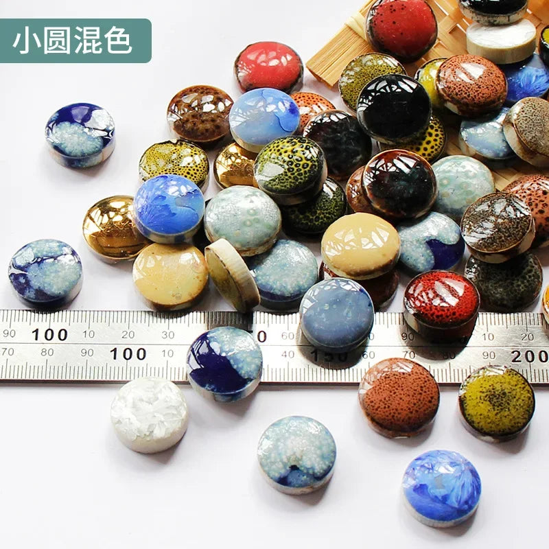 100g Ceramic Mosaic Tiles Multi Color Mosaic Piece Making Tiles for Puzzle Art DIY Craft Lamp Table Accessories Home Wall Decor
