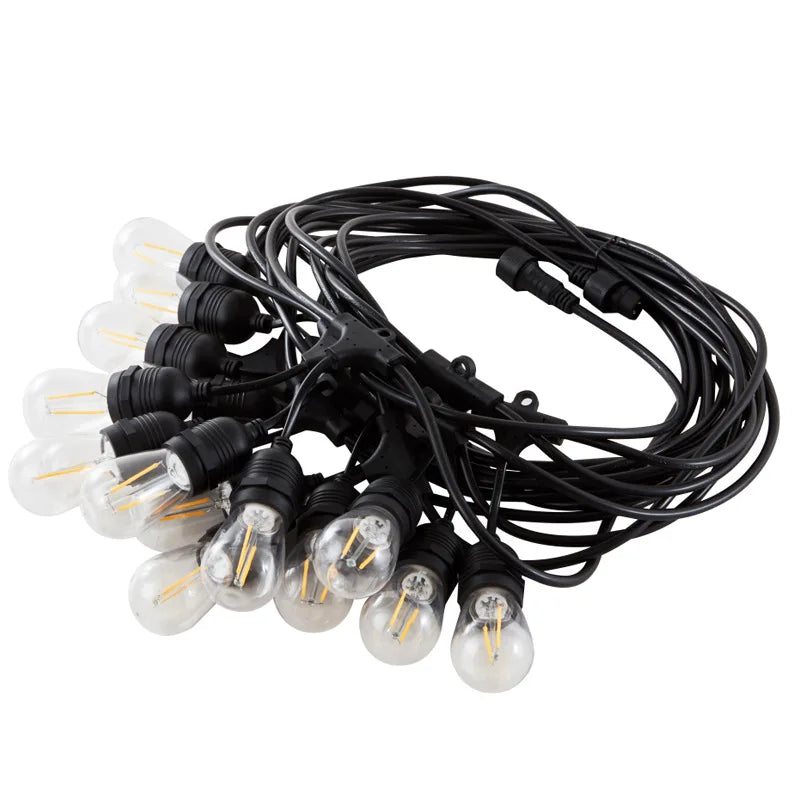 S14 Led String Lights Outdoor for Christmas Outside Patio Globe Shatterproof Bulbs garden garland wedding Decorative