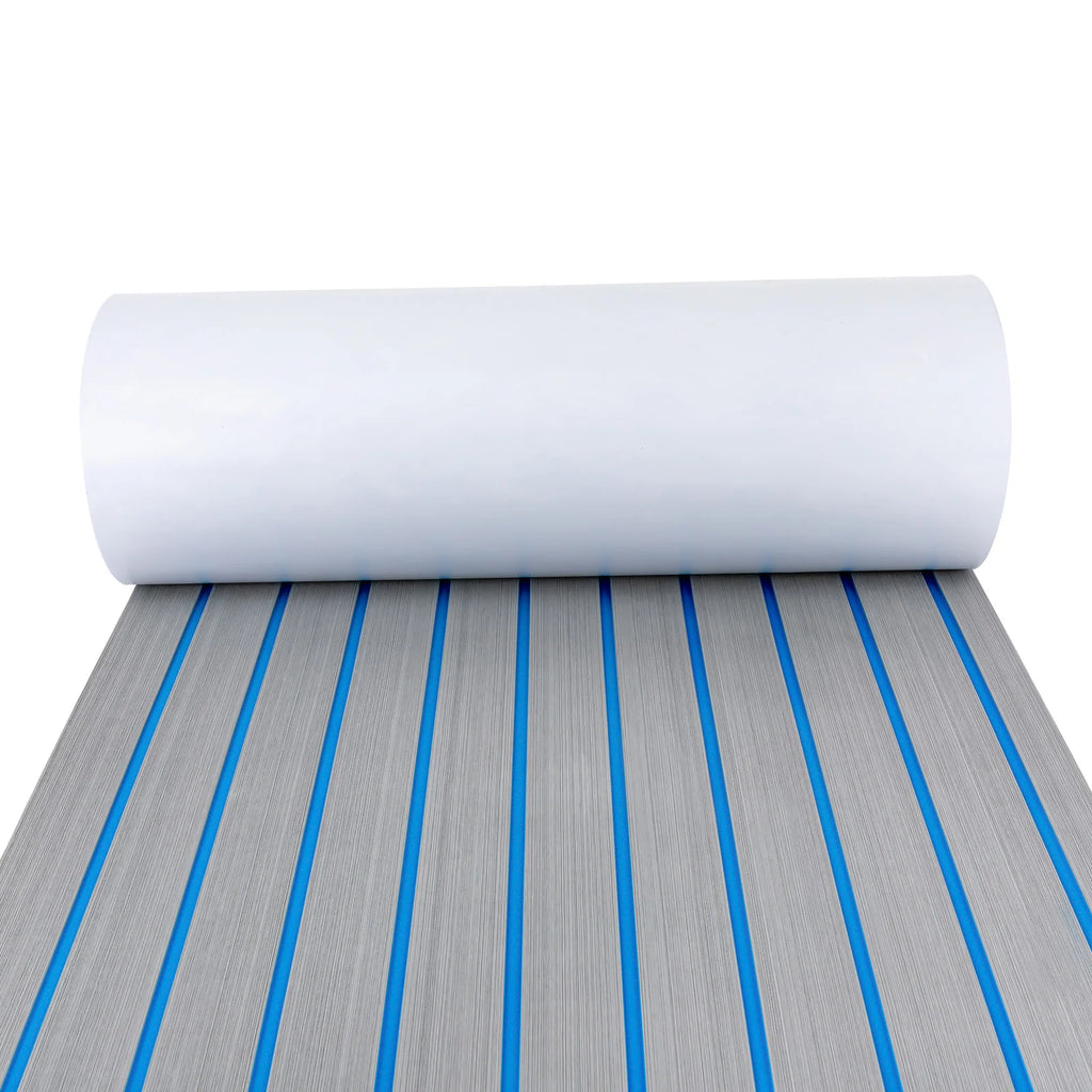 Boat Flooring EVA Foam Decking Sheet Faux Teak Marine Mat Non-Slip Self-Adhesive Flooring Material for RV Yacht 95 x 24inch