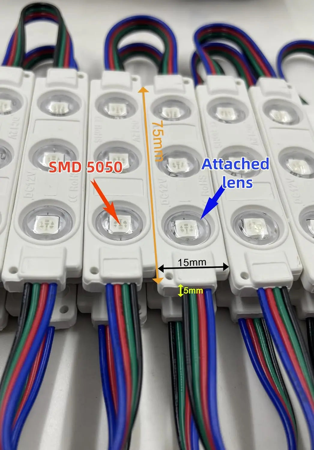 200PCS UL Listed RGB LED Module Kit, 110FT 5050 SMD LED Module Lights IP65 for Signs Storefront  Window Advertising Décor