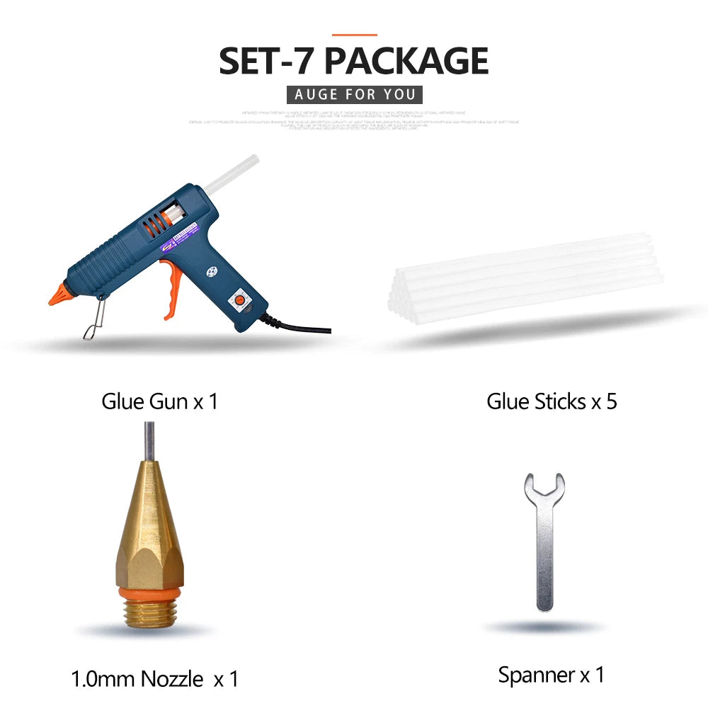 150w Hot Glue Gun, 8 Combinations, Adjustable Temperature, Suitable For Craft Repair Diy Use 11mm Glue Stick Purecopper Nozzle