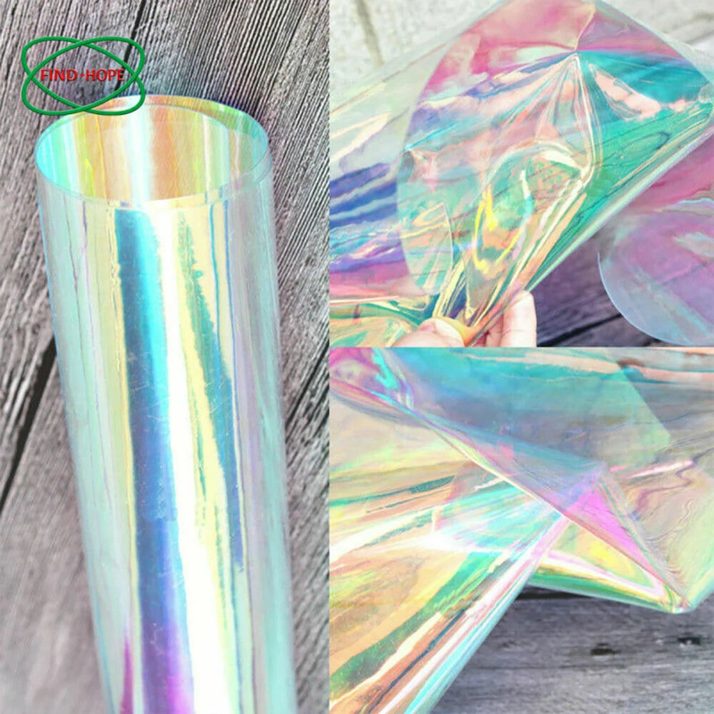 Clear Transparent PVC Holographic DIY Crafts Multicolor Fabric Vinyl Film PVC Fabric Sewing Accessories Handcrafted