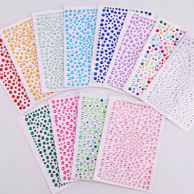 3D Rhinestone Face Stickers Sheet - Self-Adhesive Crystal Eye Gems for Party Makeup, Festival Body Jewelry & Photo  Decor
